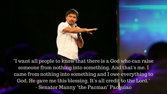 Senator Manny Pacquiao shares his faith in the Lord Jesus Christ