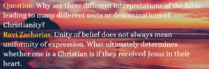 Why are there different sects of Chrsitianity